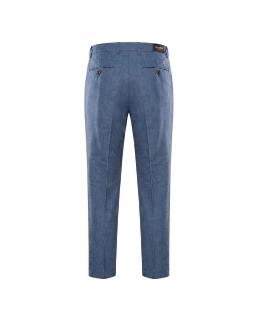 Moorer Blue Straight Trousers for men