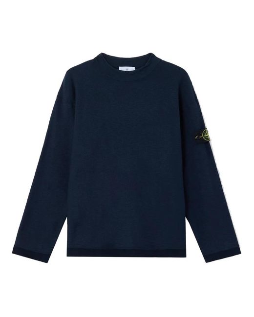 Stone Island Blue Round-Neck Knitwear for men