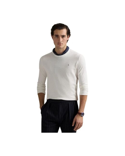 Ralph Lauren White Round-Neck Knitwear for men
