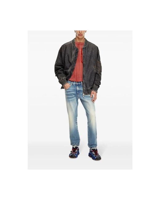 DIESEL Blue Straight Jeans for men
