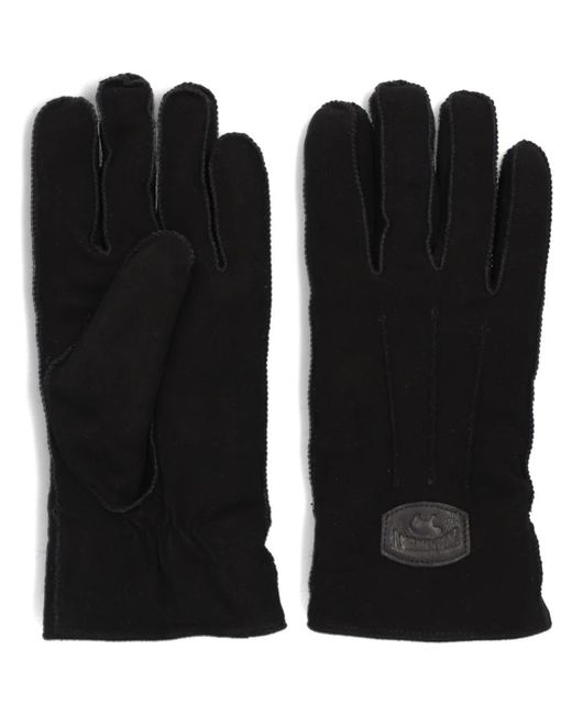 Warmbat Accessoires ,Zwart ,Wol Suède Handschoenen Met Merinowol Voering in het Black