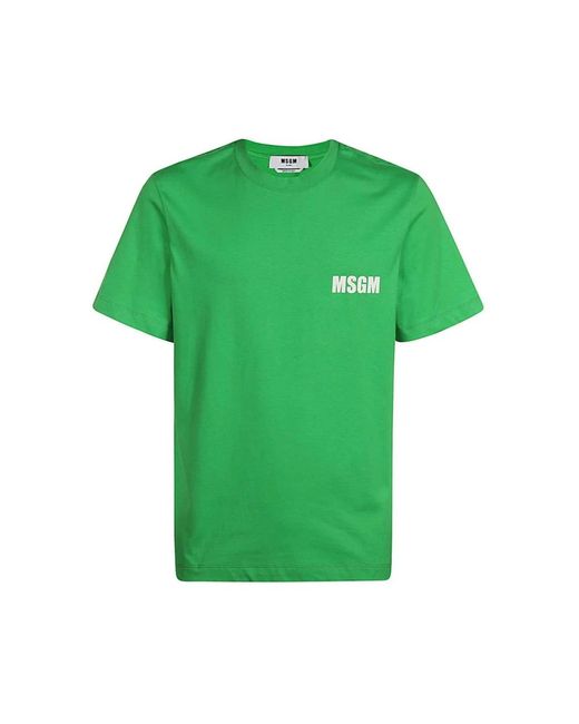 MSGM Green T-Shirts for men