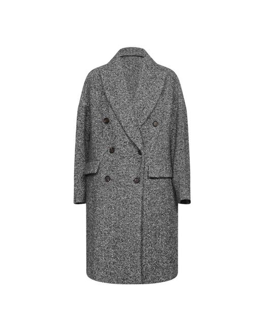 Brunello Cucinelli Gray Double-Breasted Coats