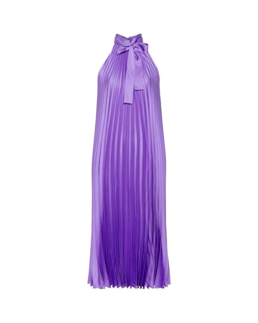 Vestido morado de satén con cuello halter Liu Jo de color Purple