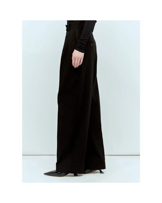 Trousers > wide trousers Khaite en coloris Black