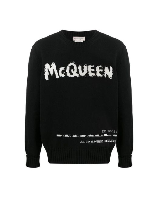 Alexander McQueen Black Round-Neck Knitwear for men