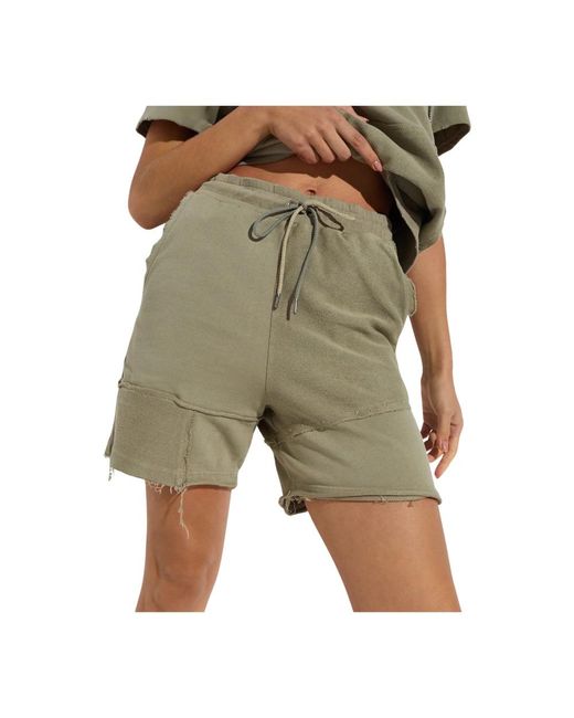 SER.O.YA Khaki Katoenen Shorts Met Zakken in het Green
