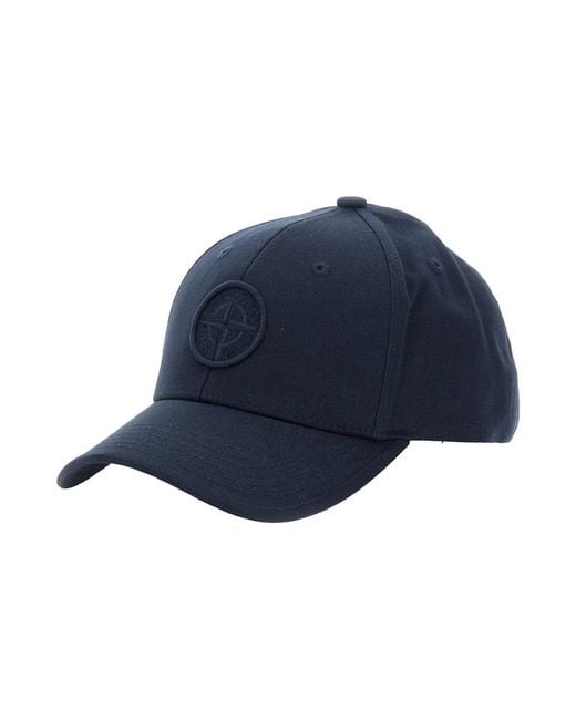 Stone Island Blue Caps for men