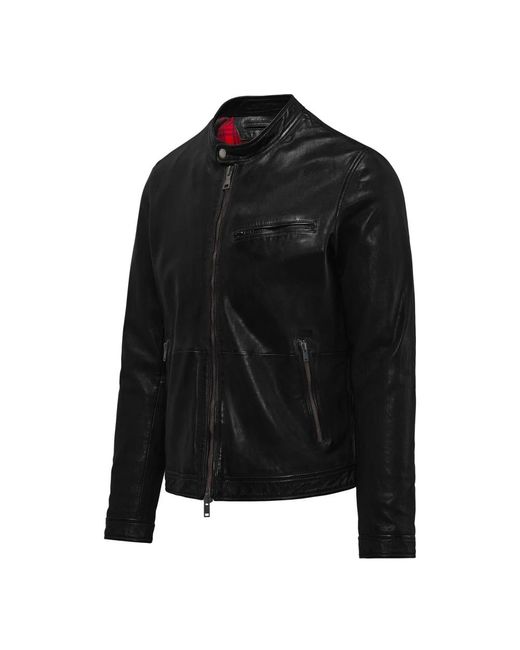 Bomboogie Black Leather Jackets for men