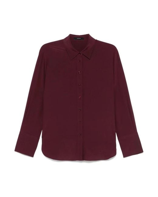 Joseph Zijden Bruine Casual Overhemd Met Lange Mouwen in het Purple