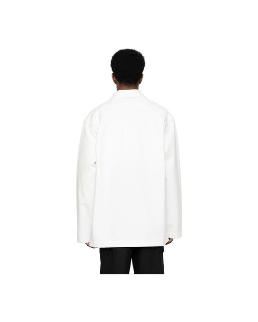 Jil Sander Organische denim-porzellan-hemd in weiß in White für Herren