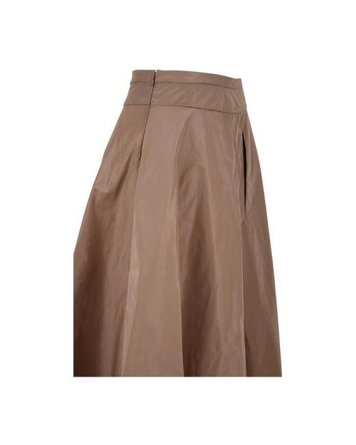 Aspesi Brown Camel röcke mit seitlichem reißverschluss und vorder-/gesäßtaschen