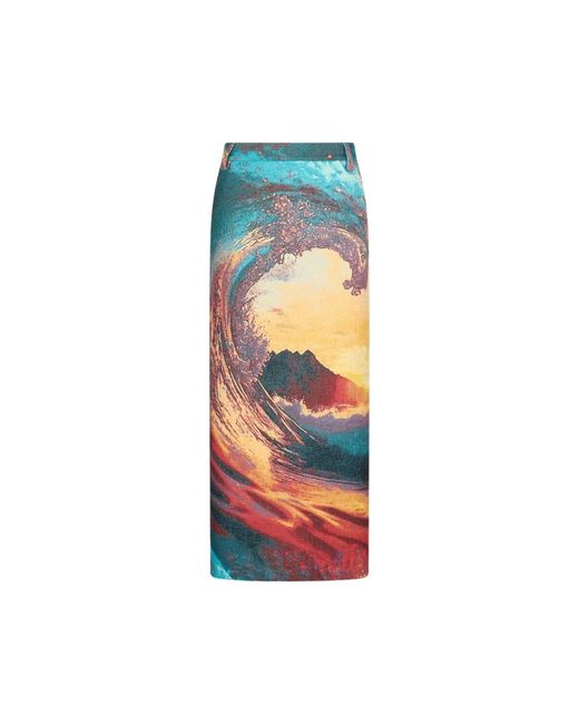 Roberto Cavalli Blue Midi Skirts