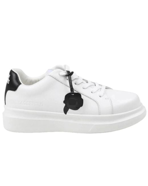 Zapatillas blancas de cuero de alta gama Karl Lagerfeld de color White