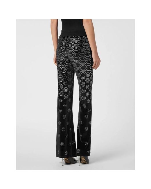 Philipp Plein Chenille Joggingbroek Degrade Monogram in het Black