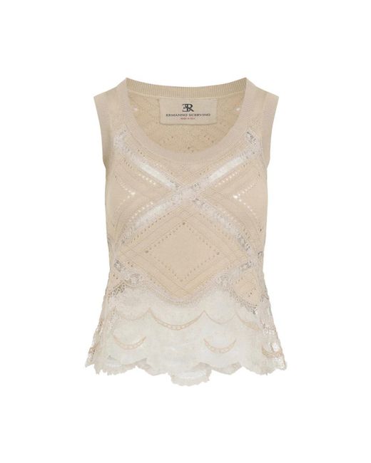 Ermanno Scervino Natural Sleeveless Tops