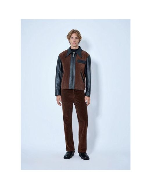 Marni Blue Leather Jackets for men