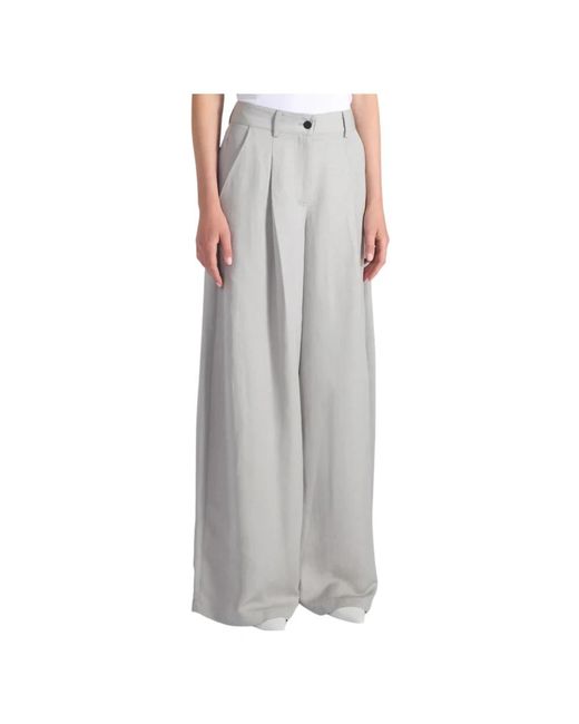 Liviana Conti Gray Wide Trousers