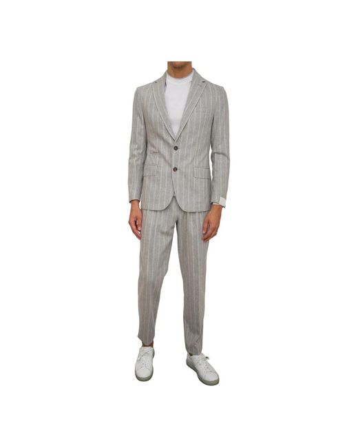 Eleventy Kostuums ,Grijs ,Wol Grijs Pak Broek Single Breasted Stijl in het Gray voor heren