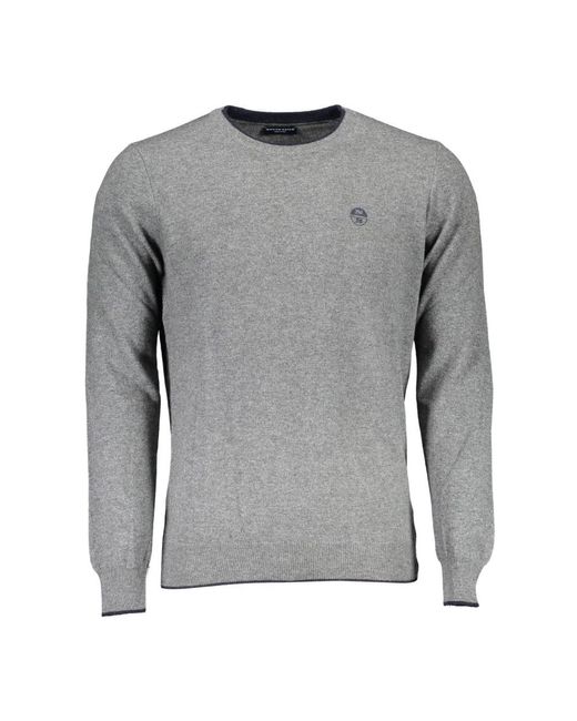 North Sails Gray Round-Neck Knitwear for men
