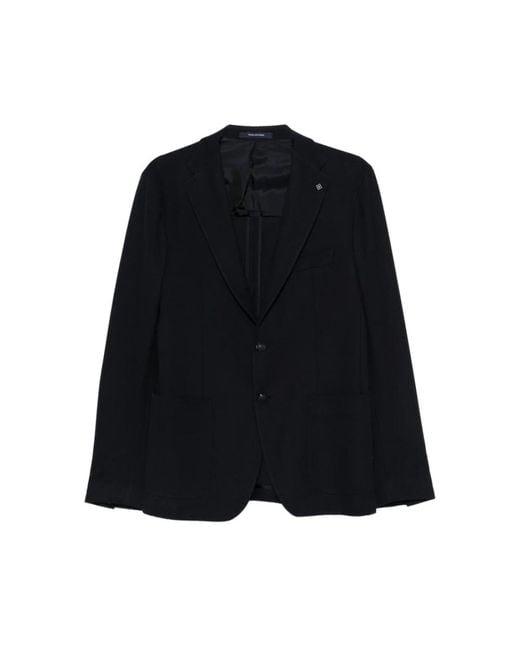 Tagliatore Jassen ,Blauw ,Leer Virgin Wool Blend Jacket in het Black voor heren