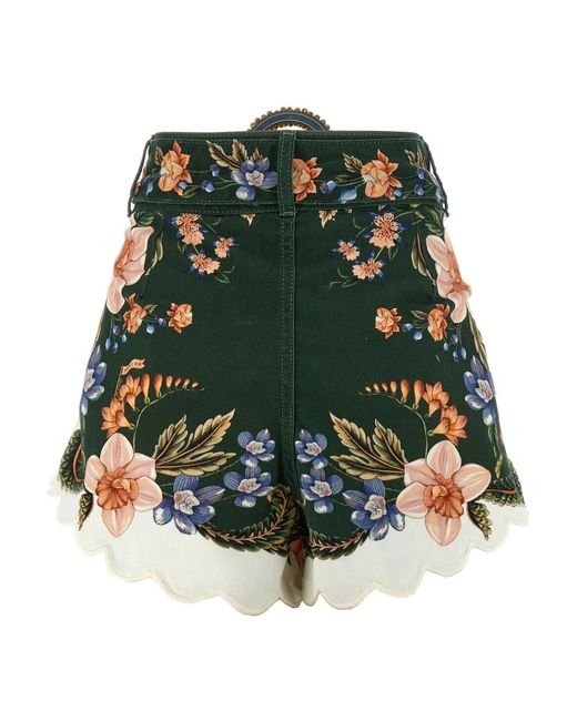 Farm Rio Green Short Shorts