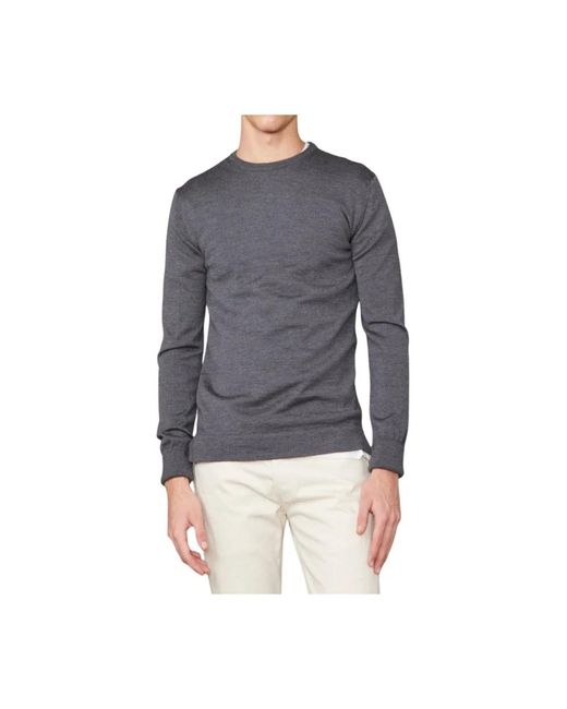 Officine Generale Blue Round-Neck Knitwear for men