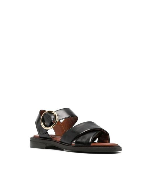 See By Chloé Black Crossover-strap Sandals
