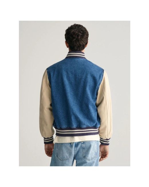 Gant Jassen ,Blauw ,Denim Denim University Bomberjack in het Blue voor heren