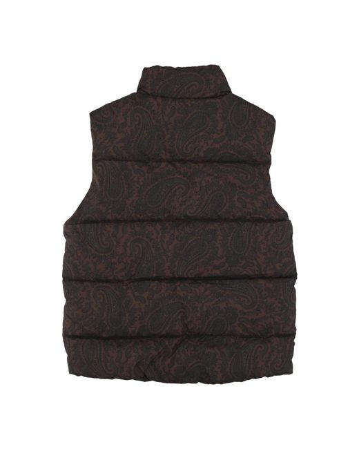 Carhartt Jassen ,Bruin ,Polyester Mouwloze Paisley Print Donsjack in het Black voor heren