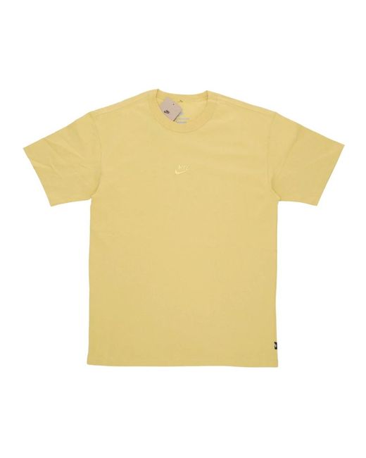 Nike Fitness ,Katoen Premium Essentials Sust Tee Saturn in het Yellow voor heren