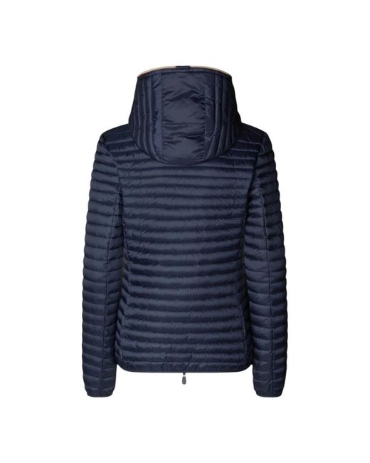 Save The Duck Blue Blaue Kapuzenjacke Für Männer
