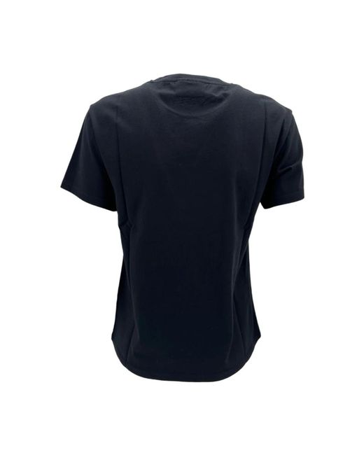 Mc2 Saint Barth Blue Schwarzes t-shirt mit strass-detail