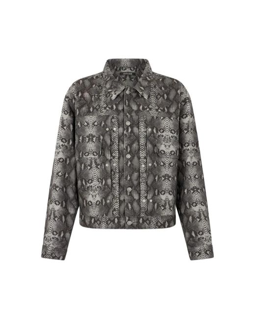 Roberto Cavalli Gray Denim Jackets for men