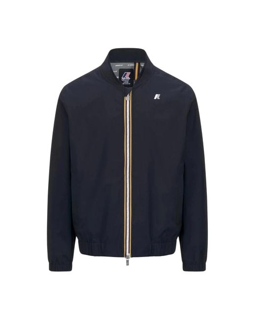 K-Way Jassen ,Blauw ,Polyester Blauwe Waterdichte Windbreaker Jas in het Blue voor heren