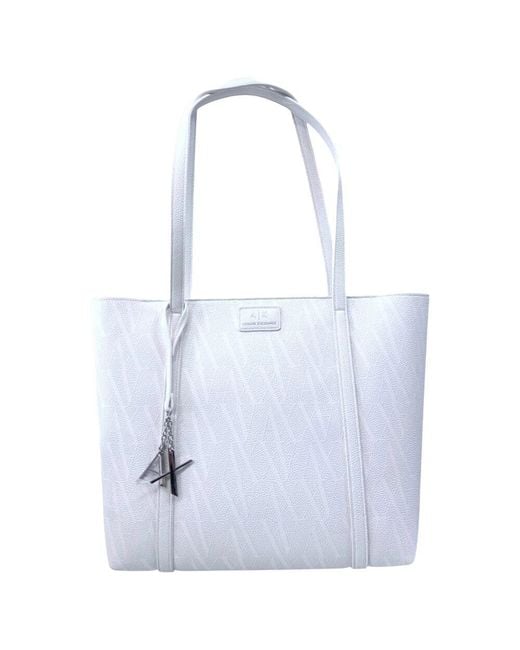 ARMANI EXCHANGE Blue Weiße Schultertasche Mit Monogramm
