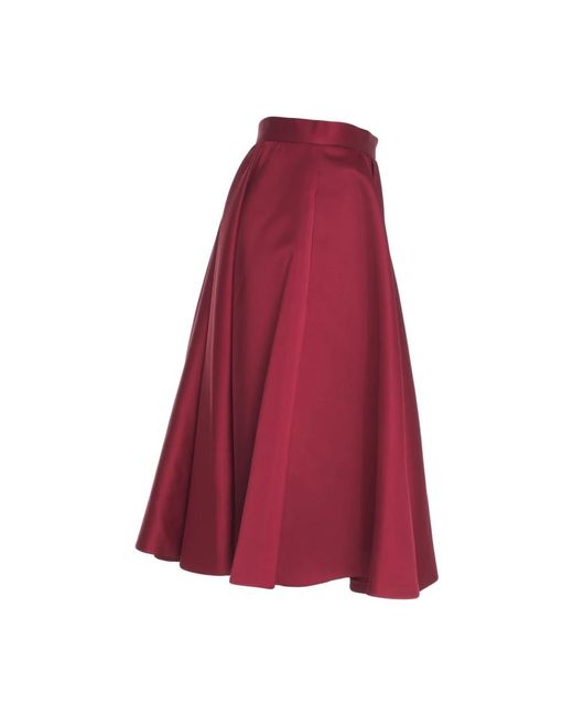 Max Mara Rokken ,Rood ,Polyester Farneto Midi Rok in het Red