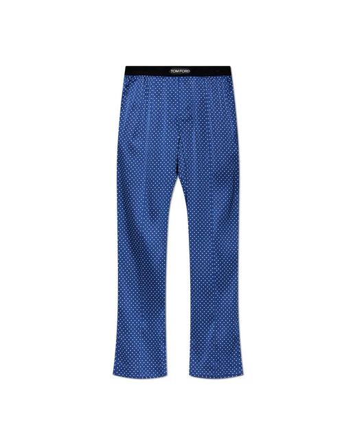 Tom Ford Zijden Pyjamabroek in het Blue voor heren