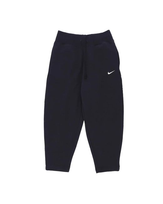 Nike Fitness ,Zwart ,Katoen Fleece Tracksuit Pants Curved in het Blue