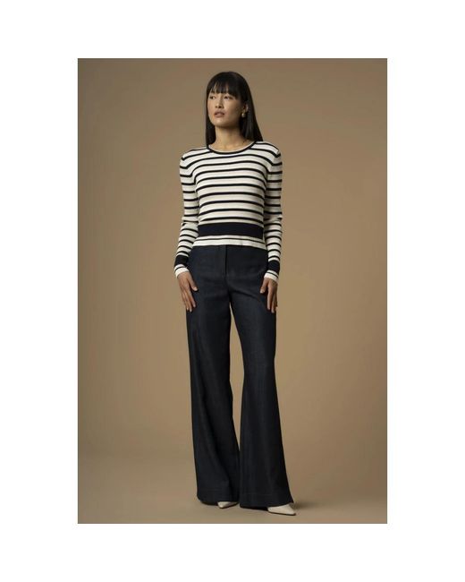 Kocca Gestreepte Trui Met Lange Mouwen in het Black