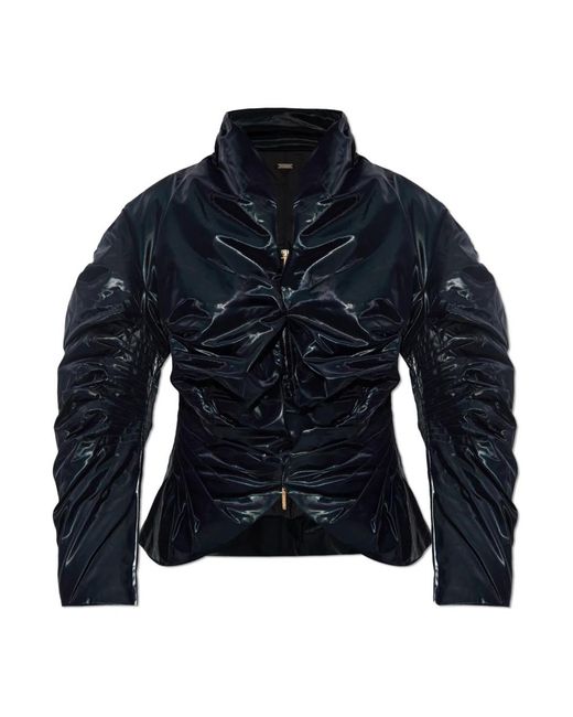 Cult Gaia Jassen ,Blauw ,Leer Jas Evander in het Blue