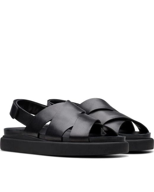 Clarks Black Flat Sandals
