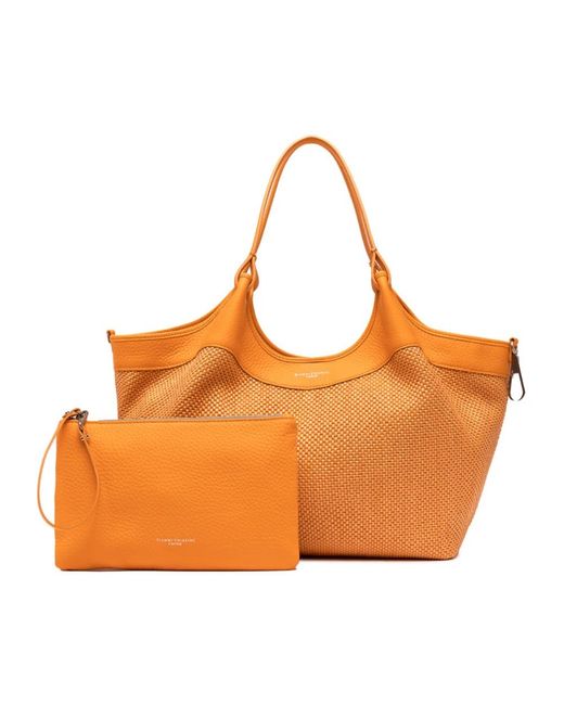Gianni Chiarini Orange stroh shopper handtasche