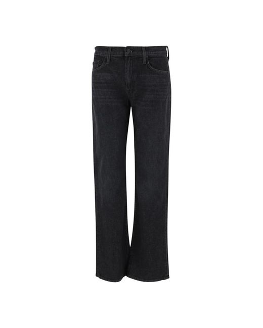 Mother Black Straight Fit Jeans