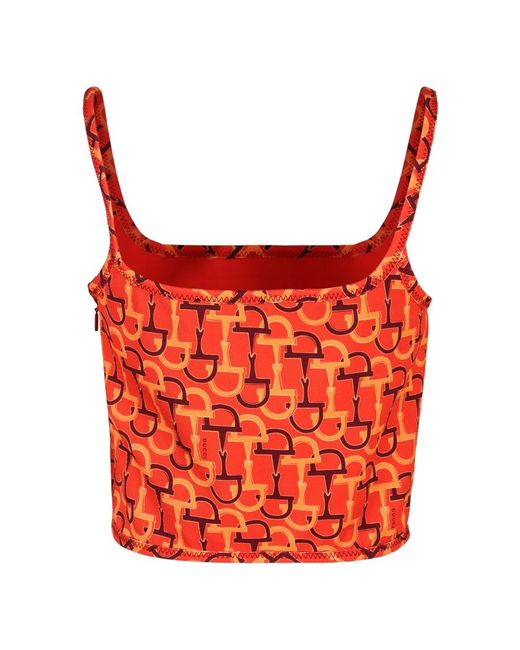 Gucci Orange Red Silk Top
