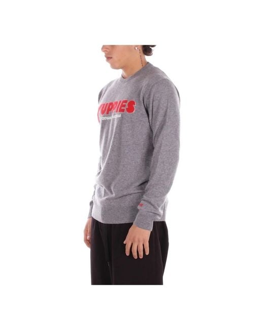 Mc2 Saint Barth Gray Round-Neck Knitwear for men