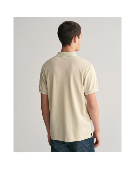 Gant Polo-shirt aus baumwolle mit besatzdetails in Natural für Herren