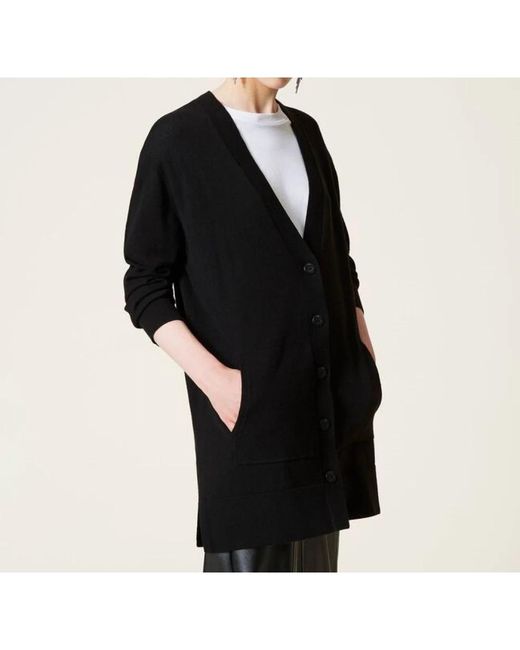 Twinset Truien & Vesten ,Zwart ,Katoen Cardigan in het Black