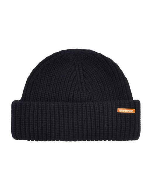 Barbour Accessoires ,Zwart ,Katoen Mosely Fisherman Beanie in het Blue voor heren