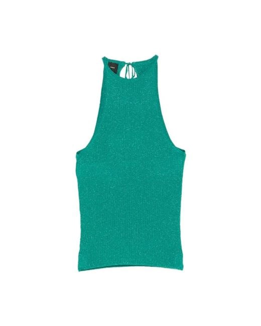 Pinko Green Sleeveless Tops